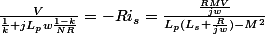 \frac{V}{\frac{1}{k}+jL_pw\frac{1-k}{NR}}=-Ri_s=\frac{\frac{RMV}{jw}}{L_p(L_s+\frac{R}{jw})-M^2}